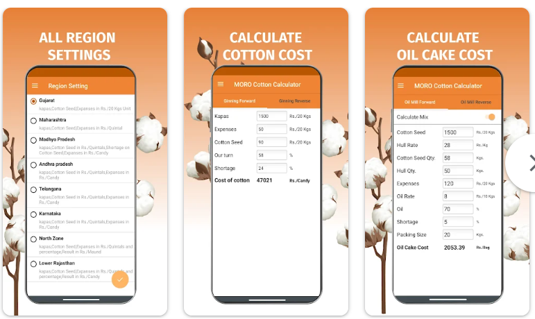 MORO Cotton Calculator screenshot